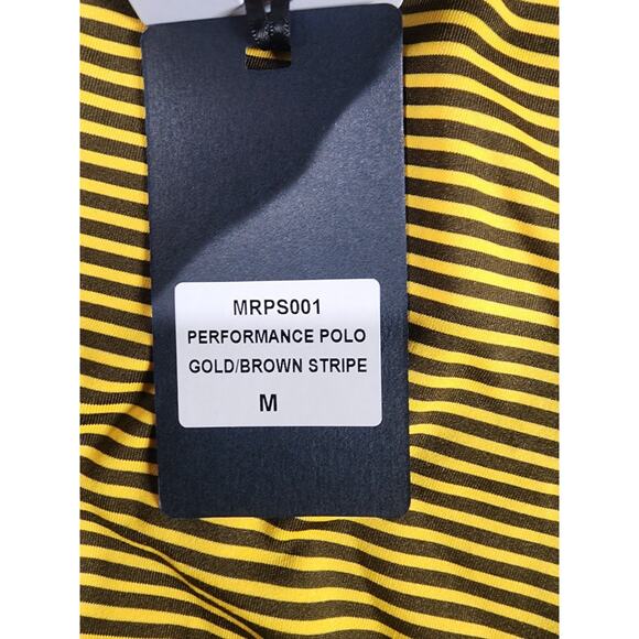 Michael Rouen Performance Polo Shirt UPF 30+ Mens Medium Golf Yellow Brown NWT - Picture 6 of 8